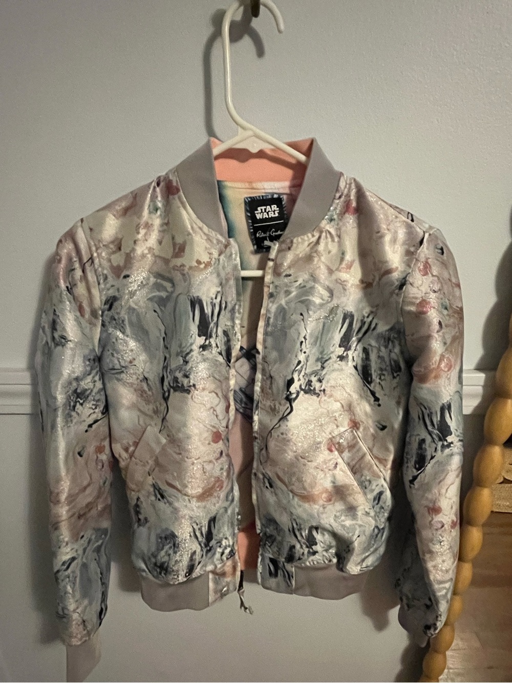 Star Wars x Robert Graham Pink Marble Bomber Jacket